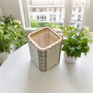 Multifunctional Eco-Friendly Wooden Pen Holder Hexagonal <b>Desk</b> Office Decor Engraved Carving Wood Crafts Wooden Boxes <b>Wall</b> Signs - Product Image 3