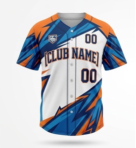 Maillot de baseball personnalisé unisexe, imprimé géométrique sublimé, respirant, manches courtes, 100% polyester [NOM DU CLUB] 00 Regular - Product Image 4