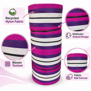Rollo de Tela de Lona 100% Nailon a Rayas Multicolores, Tejida y Recubierta de PVC para Prendas, Bolsas, Accesorios y Aplicaciones Industriales - Product Image 6