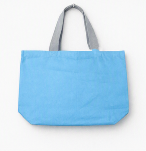 Blue <b>Tote</b> <b>Bag</b> With Strap Reusable Shopping Carry <b>Bag</b> <b>Medium</b> Size for Daily Grocery Advertising - Product Image 1