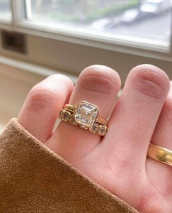 Anillo de compromiso y boda de oro macizo de 14K con diamante de corte Asscher de 2.00CT cultivado en laboratorio, joyería para propuesta de matrimonio para novias. - Product Image 2