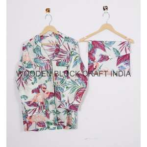 Ensemble de pyjama de luxe 100% coton biologique pour femmes, motif floral, vêtements de nuit doux et respirants pour toutes les saisons, cadeaux pour demoiselles d'honneur - Product Image 2