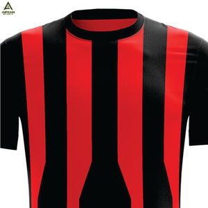 Maillot de football unisexe AIFRAN SPORTS noir et rouge, col rond, manches courtes, respirant, séchage rapide, uniforme par sublimation - Product Image 6