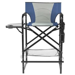 4 Sedie da Campeggio Portatili con Portabicchieri Integrati e Tavolino Laterale - Altezza 79 cm e Altezza Bar - Product Image 4
