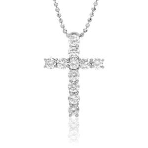 Colgante de Moissanita con Diseño de Cruz Cristiana Certificado por GRA, Oro de 14k, Estilo Hip Hop Unisex, Moda Urbana, 11 Piedras, Collar - Product Image 3