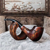 Pipa de Fumar Moderna, Pequeña, de Madera Curvada, Clásica, Duradera, Reutilizable y Ecológica para Hombres, Venta al Por Mayor, Caja de Regalo Portátil, MADIHA ART CRAFTS