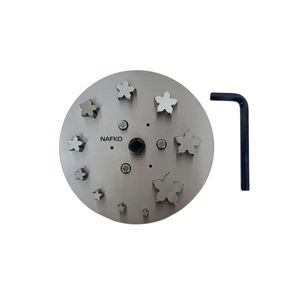 Cutter à disque en gros, forme fleur à 5 pétales, avec 10 matrices de découpe, tailles 3/16"-1 1/4", pour la fabrication de bijoux, en acier inoxydable, différentes tailles - Product Image 1
