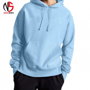 Sweat à capuche personnalisé pour homme, en coton, style streetwear, bleu ciel, polaire respirant, pull-over pour homme, vêtements de sport décontractés, sweat à capuche pour homme - Product Image 1