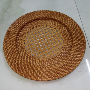 Placas de cargador de ratán Natural de colores calientes, diseño tejido a mano, placas de cargador de ratán redondas, manteles individuales, manteles para fiesta de boda - Product Image 3