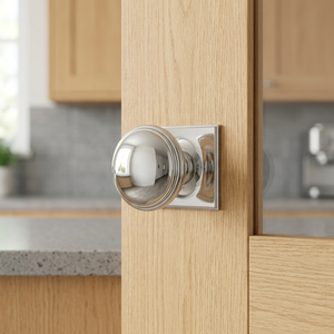 Trending Brass Round Cabinet Knob with Square Backplate Polished Nickel Furniture Handle for Kitchen Drawer <b>Door</b> Durable - Product Image 5