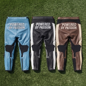 Pantalon en cuir pour moto, pantalon de course sur route et de motard, unisexe, taille boutonnée avec poche, pantalon en cuir pour moto unisexe - Product Image 2