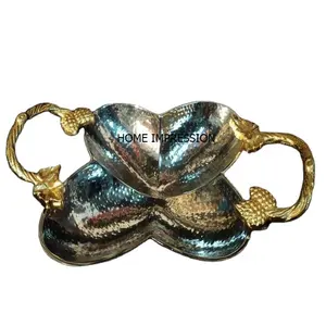 ชามและถาดเสิร์ฟขนมสำหรับตกแต่งแฟนซีสุดหรูทำจากนิกเกิลและทองดีไซน์สุดหรูทำจากโลหะอลูมิเนียม - Product Image 1