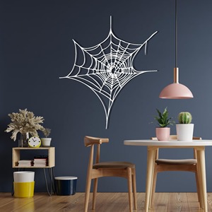 Decoración de pared de metal con diseño de telaraña simple para la esquina de la puerta o habitación, decoración colgante espeluznante para Halloween y diseño minimalista y elegante. - Product Image 6