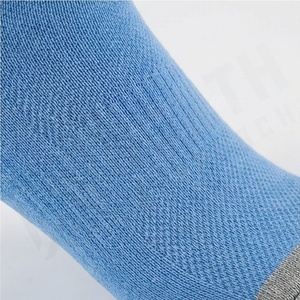 Crew <b>Socks</b> Solid Blue Cotton Spandex Knitted Breathable Casual Daily Wear Adult Summer Standard Thickness - Product Image 5