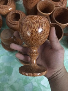 Vietnam Coconut <b>Wooden</b> <b>Tea</b> Cup Handle Rustic Kitchen Dinnerware <b>Set</b> Includes Glass Spoon Plate for <b>Afternoon</b> <b>Tea</b> Makes Great - Product Image 4