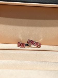 Pendientes de Aro de Oro Blanco de 14K con Diamantes Rosados Cultivados en Laboratorio, Engaste de Media Bisel, 4.0mm, Joyería Elegante y Delicada para Mujer, Regalo para Fiesta - Product Image 3