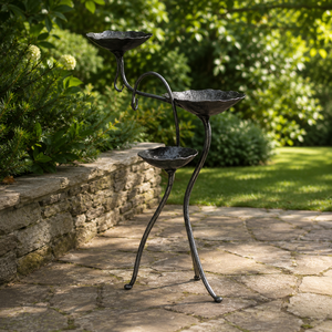 Alimentador de aves, adornos de estaca de Metal, decoración de jardín, baño de aves - Product Image 1