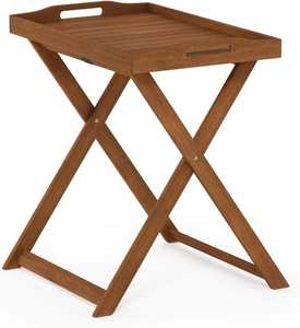 HUY GIA Large Exterior Metal <b>Foldable</b> Tray <b>Table</b> Contemporary Design for <b>Outdoor</b> Furniture Patio Living Room & Hotel Use - Product Image 2