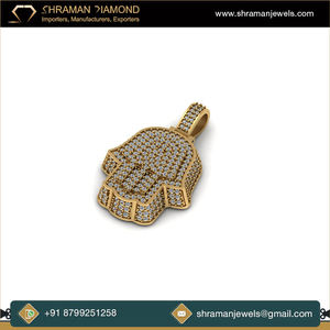 จี้สร้อยคอรูปฮัมซา SHRAMAN DIAMOND เงินแท้ 925 ชุบทองคำขาว สำหรับทุกเพศทุกวัย ประดับเพชร VVS-VS  เพชรเพาะเลี้ยงในห้องปฏิบัติการ พร้อมใบรับรอง - Product Image 2