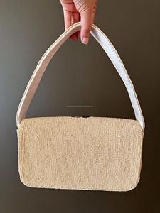 Sac de soirée de luxe pour femme, motif géométrique perlé, doublure en toile, fermeture à anneau, bandoulière unique, collection automne, design personnalisé - Product Image 6