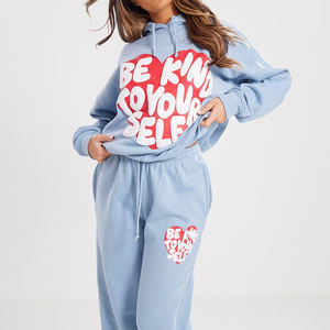 Survêtement léger en coton/polaire pour femme, imprimé, coupe ample, avec logo personnalisé, coupe-vent, vente en gros - Product Image 2