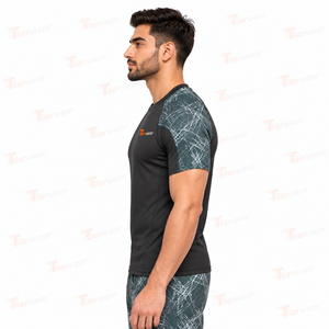 <b>Men</b> UV Protection <b>Swim</b> <b>T</b> <b>Shirt</b> Polyester Spandex Quick Dry Breathable Stretch Surf <b>Shirt</b> Beach Wear Custom OEM Factory - Product Image 3
