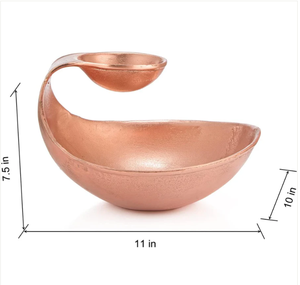 Gold Snack Serving Bowl with Dip Holder | 2-in-1 Chip & Dip Bowl | Metal Serving Dish | Party Serving Set | Ramadan <b>Eid</b> - Product Image 5