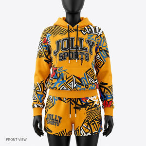 Conjunto de Sudadera y Pantalones Cortos de Felpa de Algodón de 300 GSM de Calidad Premium para Mujer, Estilo Urbano, con Logotipo Sublimado - Product Image 1