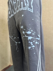 Ensemble de survêtement pour homme le plus vendu, effet délavé, avec sweat à capuche zippé et pantalon de jogging, broderie et strass, style streetwear - Product Image 4
