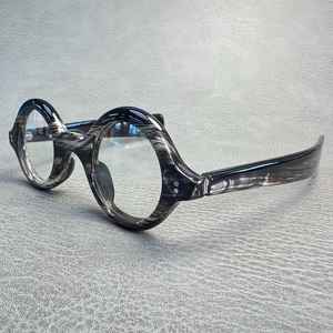 Monturas de Gafas Hechas a Mano con Cuerno de Búfalo Ecológico, Baño de Níquel Negro, Estilo de los Años 70, Gafas Tradicionales de Moda Antigua - Product Image 1