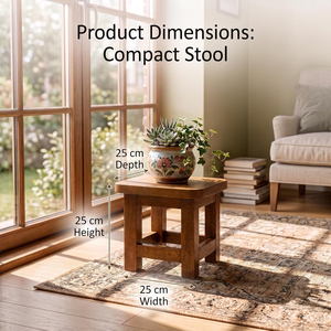 Compact <b>Small</b> <b>Wooden</b> <b>Stool</b> Handmade Solid Wood Low Seat Footrest Accent Furniture for Bedroom Living Room Home - Product Image 5