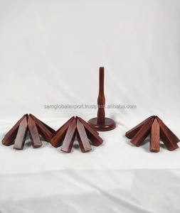 Sous-verres en bois rustique écologiques, polis, naturels, pour boissons, décoration autoportante, support pour plats chauds, Sam - Product Image 6