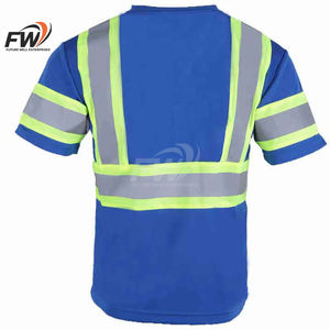 Camiseta de Seguridad Reflectante de Alta Visibilidad de Manga Corta para Hombre, Camisetas Transpirables de Alta Resistencia, Clase 2 Tipo R, Ropa de Trabajo - Product Image 4