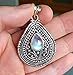 Handmade <b>Rainbow</b> Moonstone Water Drop Bezel Setting Pendant 925 Sterling Silver Bohemian Style Jewelry for Women Anniversary - Product Image 3