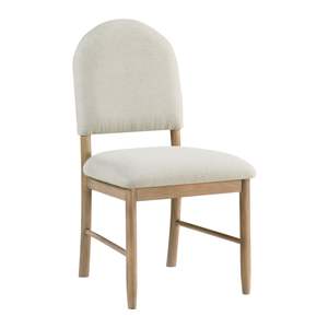 Classico lusso Beige sedie laterali da pranzo Set di 2 finitura naturale con tessuto imbottito schienale per mobili sala da pranzo - Product Image 4