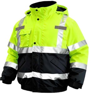 Vêtements de travail haute visibilité personnalisés de classe 3 ANSI, veste bomber réfléchissante de sécurité imperméable pour l'hiver - Product Image 1