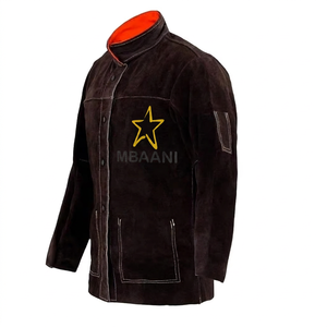 Veste de soudeur en cuir pour homme MBAANI, anti-chaleur, vêtement de travail de sécurité, fermeture boutonnée, coupe classique pour la fonderie - Product Image 4