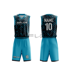 Ensemble d'uniformes de basketball pour hommes - Nom et numéro personnalisés, 100% polyester, séchage rapide, respirant, maillots d'équipe imprimés par transfert thermique - Product Image 3