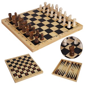Jeu d'échecs en bois de bambou écologique |   Jeux de société en bois en gros - Product Image 1