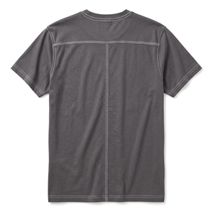 T-shirt décontracté d'été pour homme, coupe oversize, en tricot vierge, écoresponsable, avec coutures contrastées et détails de couture, OEM ODM, vente en gros, direct usine | - Product Image 6