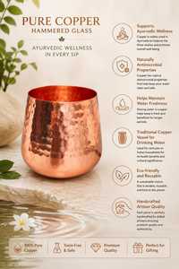 Verres en cuivre pur à 100 % pour le camping, les bars et la maison - Design martelé écologique avec finition polie ou brossée - Product Image 4