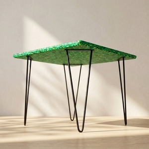 Table basse de salle à manger en acier et plastique recyclé 4GoodThings, style moderne minimaliste, imperméable, durable, empilable, meubles pour la maison - Product Image 2