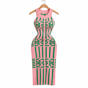 Robes Cardigan Élégantes et Décontractées pour Femmes HMR Sorority Sisterhood Vert Rose Col Rond Fendu Côtelé Moulant Sexy Pull - Product Image 5