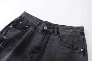 Shorts en jean pour hommes de haute qualité, coupe droite, pour l'été et le fitness - Product Image 5