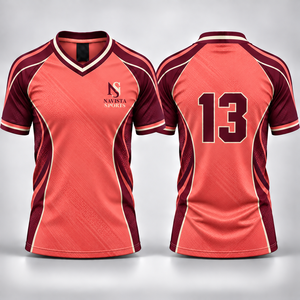 เสื้อฟุตบอลผู้ชายสีม่วงดำ ยี่ห้อ Navista Sports คอวี แขนสั้น ระบายเหงื่อได้ดี ทรงสปอร์ต สำหรับทีม - Product Image 5