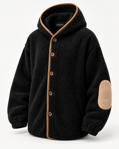 Cardigan sport à capuche surdimensionné en tricot doublé avec fermeture éclair pour homme, décontracté, automne, écologique - Product Image 4