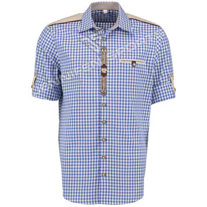 Camisas Tradicionales Bávaras para Hombre, Estilo Oktoberfest, 100% Algodón, a Cuadros Azules y Blancos, Camisas Trachten para Hombre - Product Image 2