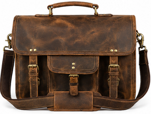 Sac Messager Vintage en Cuir Véritable, Sacoche d'Ordinateur Portable pour Bureau, Sac de Voyage d'Affaires Portable en Polyester – Fournisseur en Gros - Product Image 1