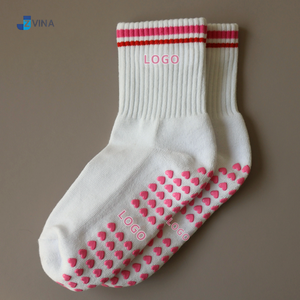 Custom Logo Non-Slip Yoga <b>Socks</b> Double <b>Grip</b> Technology Anti-Slip Indoor Gym Barre Women Thin Knitted Made In Vietnam JZVINA - Product Image 2