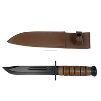 Cuchillo de Hoja Fija Ka-bar 1217 con Hoja de Acero Inoxidable 440 y Mango Envuelto en Cuero Genuino
